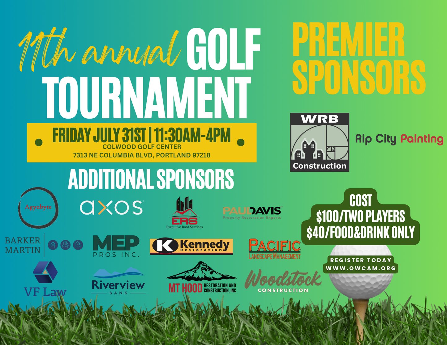 11th Annual OWCAM Golf Tournament 2026